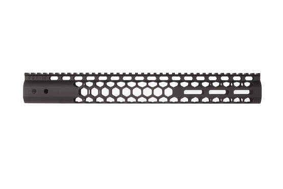 Guntec USA Air Lite 15in Honeycomb M-LOK AR-15 handguard with black finish places M-LOK at 3, 6, and o'clock positions.